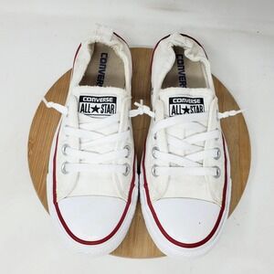 Converse Shoreline Shoes Womens 7‎ White Slip On Sneakers Cinch Heel